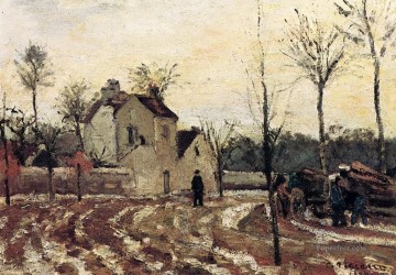  1872 Works - thaw pontoise 1872 Camille Pissarro scenery
